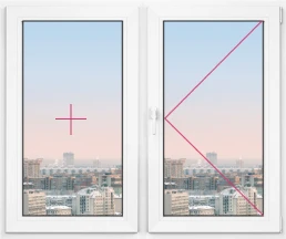 Двухстворчатое окно Rehau Delight Decor 1250x1250 - фото - 1