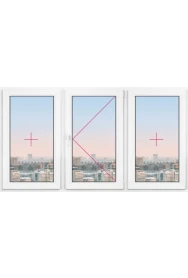 Трехстворчатое окно Rehau Delight Decor 1700x1700 - фото - 1