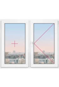 Двухстворчатое окно Rehau Brillant 1000x600 - фото - 1