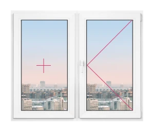 Двустворчатое окно Rehau Blitz 1400x1400 - фото - 1