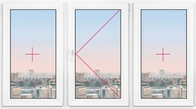 Трехстворчатое окно Rehau Grazio 2500x2500 - фото - 1